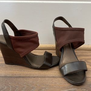 Calvin Klein brown wedges. Size 5